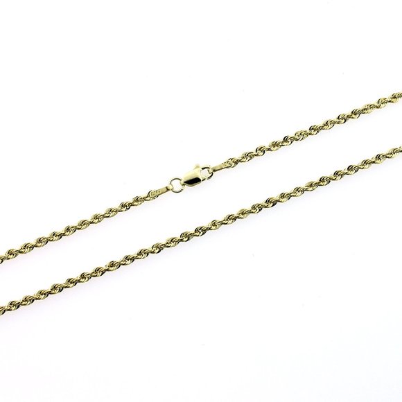 10K Yellow Gold 2mm Rope Chain Necklace 18" inch - Picture 2 of 6